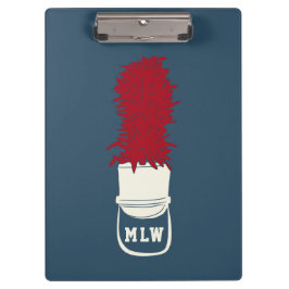 Bandhut mit Feathers Mit Monogramm Klemmbrett