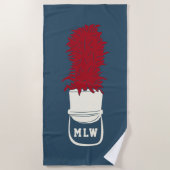 Bandhut mit Feathers Mit Monogramm Strandtuch (Vorderseite)