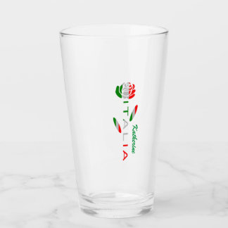 Bandiera d'Italia Rosa Personalisiert Glas