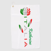 Bandiera d'Italia Rosa Personalisiert Golfhandtuch (Vorderseite)