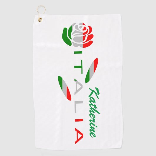 Bandiera d'Italia Rosa Personalisiert Golfhandtuch (Vorderseite)