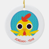 Bandit das Küken Keramikornament (Hinten)