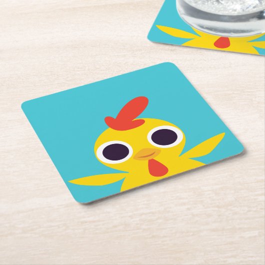 Bandit das Küken Rechteckiger Pappuntersetzer (angewinkelt)