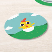 Bandit das Küken Runder Pappuntersetzer (Angewinkelt)