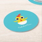 Bandit das Küken Runder Pappuntersetzer (Angewinkelt)