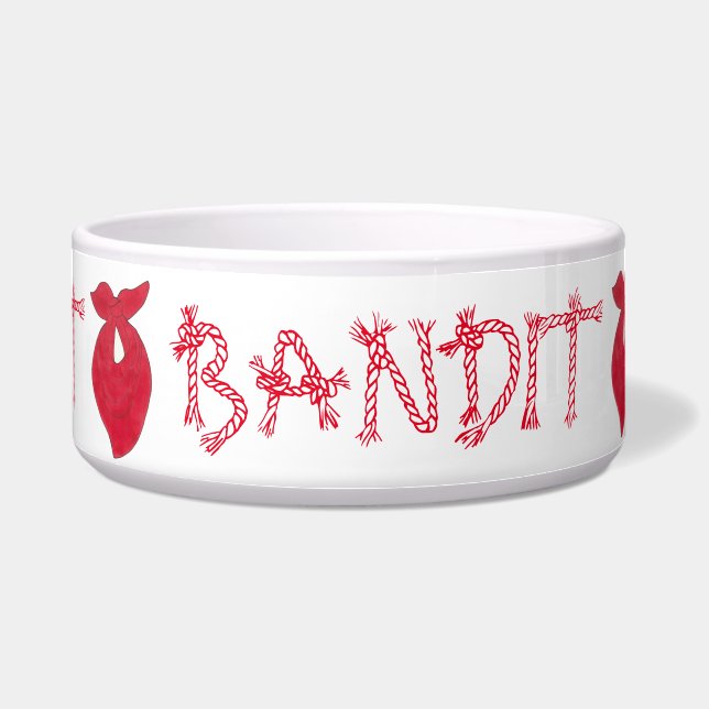 BANDIT Dog Red Bandana KerChief NeckerChief Napf (Vorderseite)