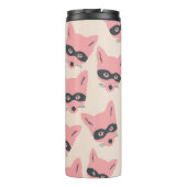 Bandit Fox Heads: rosa Beige Muster Thermosbecher (Rückseite)