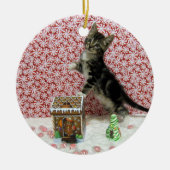 Bandit Kitten Cat Rescue Christmas Keramik Ornament (Vorne)