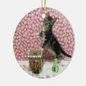 Bandit Kitten Cat Rescue Christmas Keramik Ornament (Links)