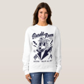 Bandit Racers Raccoon Keepin Em Up Die ganze Nacht Sweatshirt (Vorne ganz)