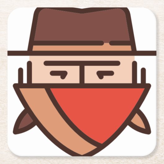 Bandit Rechteckiger Pappuntersetzer (Vorderseite)