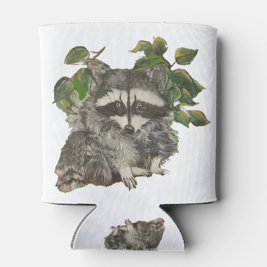 Bandit Schwarz-weiß Raccoon Trash Panda Dosenkühler (Rückseite)