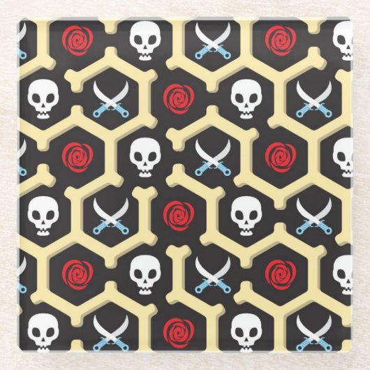 Bandit-Thema-Muster Glasuntersetzer (Vorderseite)