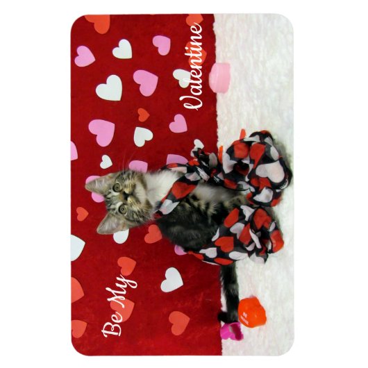 Bandit's Best Dressed Valentine's Cat / Kitten Magnet (Vertikal)