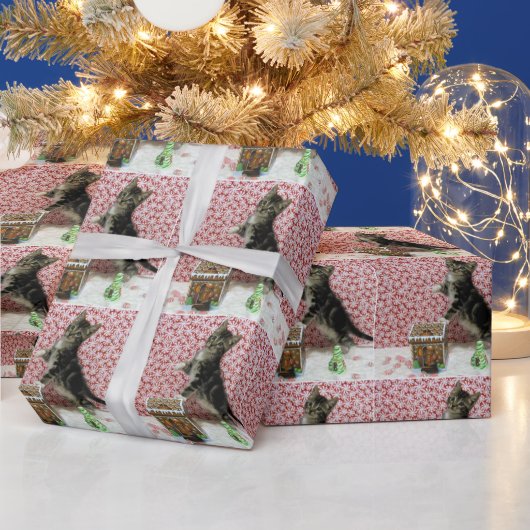 Bandit's Gingerbread House ( Katze / Kitten) Geschenkpapier (Feiertage)