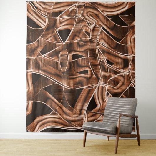 Bandkurven, brauner Ausschnitt mit Relief und Über Wandteppich (Beispiel)