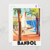 Bandol France Vintage Reise Postkarte (Vorne/Hinten)