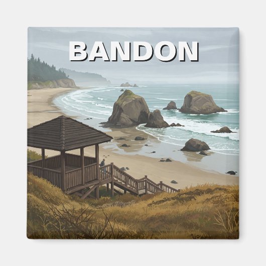 Bandon Oregon Küstenreise Magnet (Vorne)