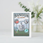 Bandon, OregonScenic Travel Poster Postkarte (Stehend Vorderseite)