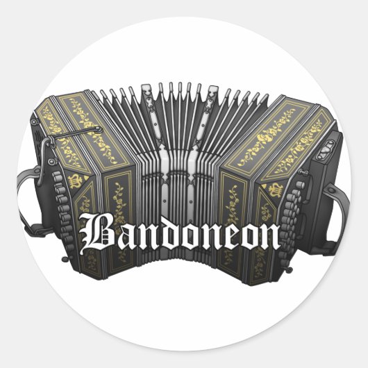 Bandoneon Runder Aufkleber (Vorderseite)