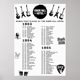 Bands, die das Knob Hill Hotel 1983-84-85 gespielt Poster