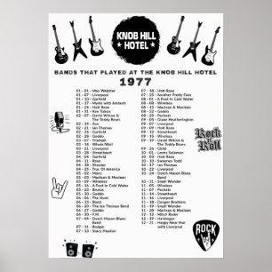 Bands, die im Knob Hill Hotel 1977 gespielt haben Poster