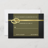 Bands of Gold Reply Card Einladung (Vorderseite)