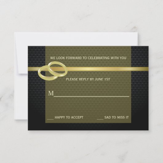 Bands of Gold Reply Card Einladung (Vorderseite)