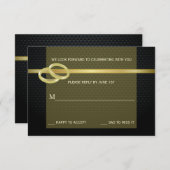Bands of Gold Reply Card Einladung (Vorne/Hinten)