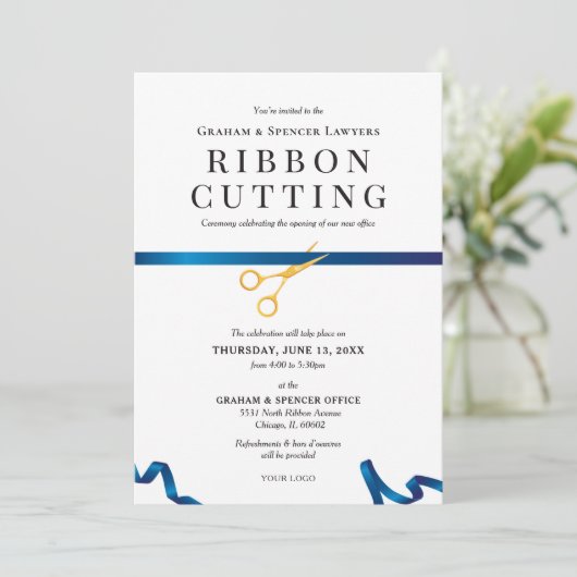 Bandschneiden Einladung (Stehend Vorderseite)