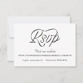 Bandschrift Minimalistische Hochzeit RSVP Karte