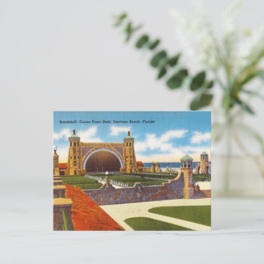 Bandshell Ocean Front Park, Daytona Beach, Florida Postkarte (Stehend Vorderseite)