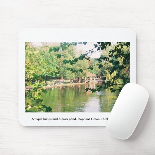 Bandstand & Duck pond, Stephens Green Dublin Mousepad (Mit Mouse)