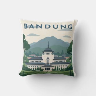 Bandung Indonesia Reiseplakat Kissen