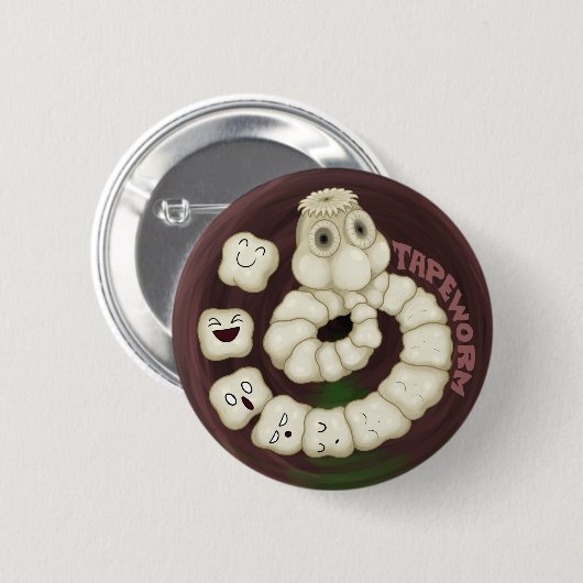 Bandwurm-Knopf durch bogleech.com Button (Vorne & Hinten)