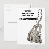 Bandwurm und Sie Postkarte (Vorne/Hinten)