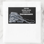 Bandwurm und Sie Rechteckiger Aufkleber (Tasche)