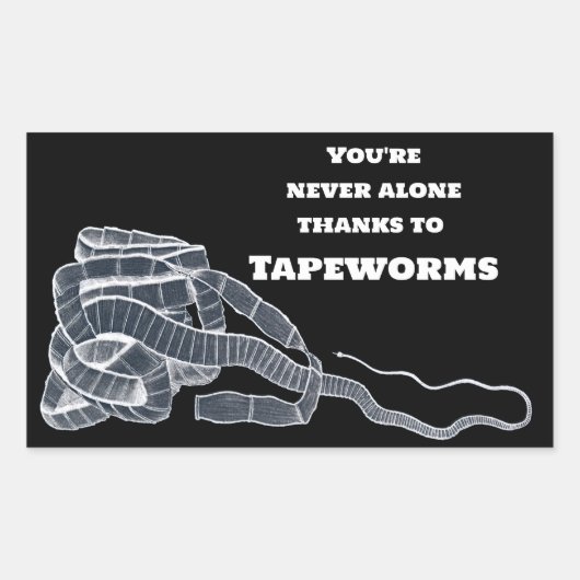 Bandwurm und Sie Rechteckiger Aufkleber (Vorderseite)