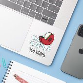 Bandwürmer lustige Klebebandpistolen Aufkleber (Laptop mit iPhone)