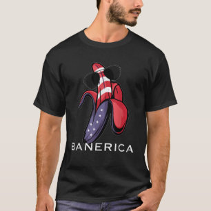 Banerica American Flag Funny Banana USA Art Sungla T-Shirt