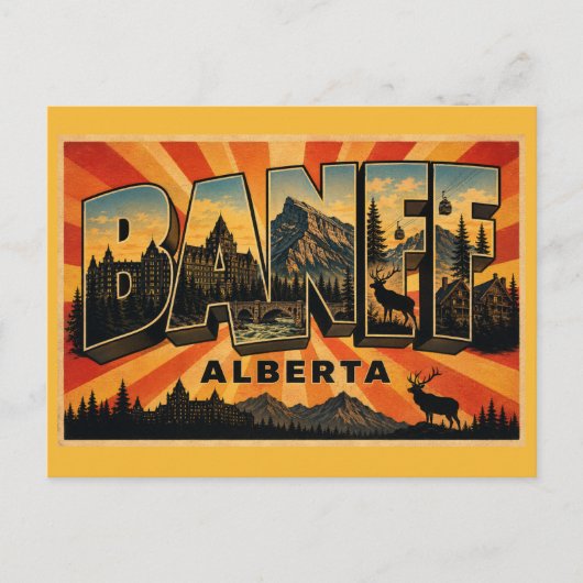 Banff Alberta Bergparadies Postkarte (Vorderseite)