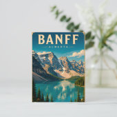🏔️ Banff Alberta Bergsee Postkarte (Stehend Vorderseite)