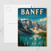 🏔️ Banff Alberta Bergsee Postkarte (Vorne/Hinten)