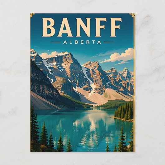🏔️ Banff Alberta Bergsee Postkarte (Vorderseite)
