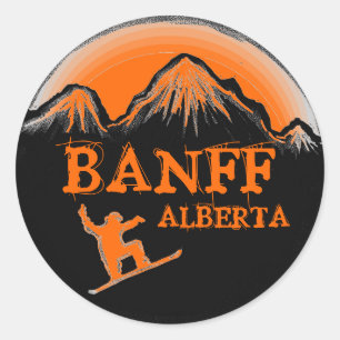 Banff Alberta Kanada Orangenaufkleber Runder Aufkleber