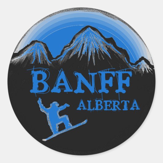 Banff Alberta Kanada Snowboardaufkleber Runder Aufkleber (Vorderseite)