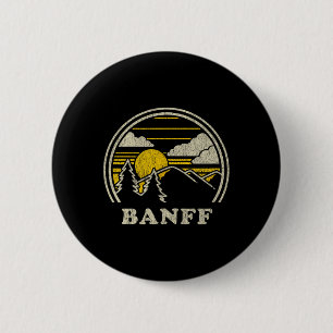 Banff Alberta Kanada T-Shirt Vintage Wandern Gebir Button