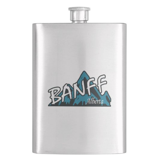 Banff Alberta Mountains Flachmann (Vorderseite)