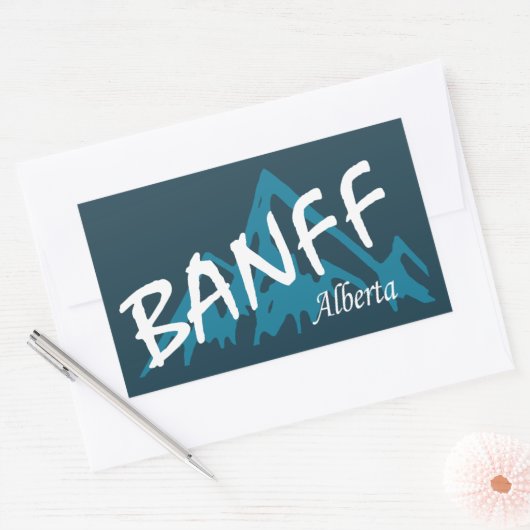 Banff Alberta Mountains Rechteckiger Aufkleber (Umschlag)