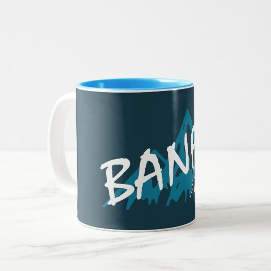 Banff Alberta Mountains Zweifarbige Tasse (Vorderseite Links)